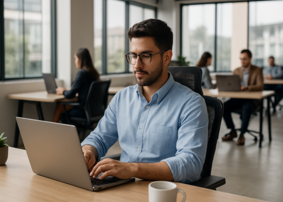 Fotografía profesional realista de un espacio de coworking Fotografía profesional realista de un espacio de coworking